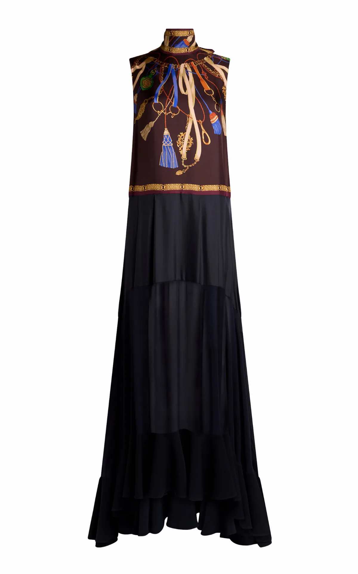 High-Neck Silk Maxi Dress by ETRO