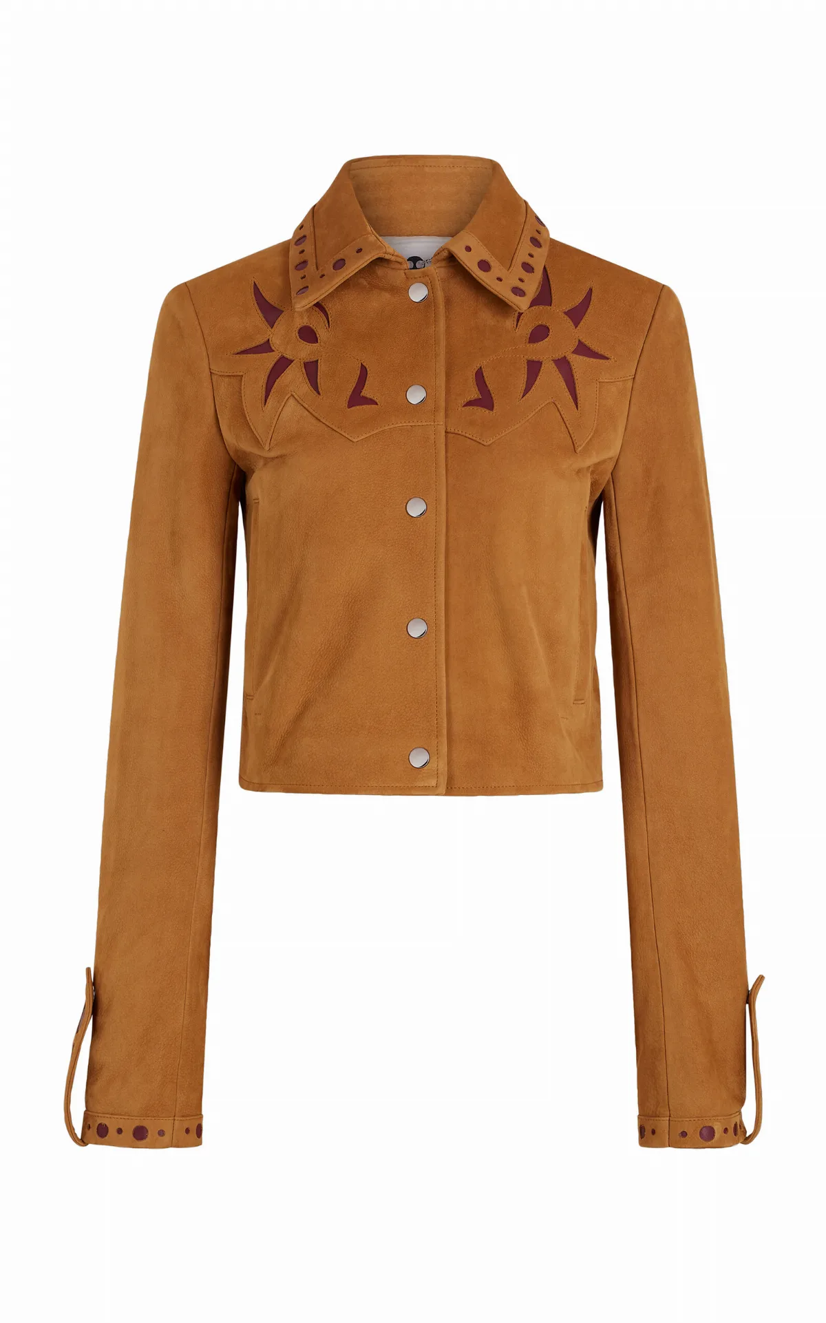 Inlay-Detailed Nubuck Leather Jacket by Rabanne