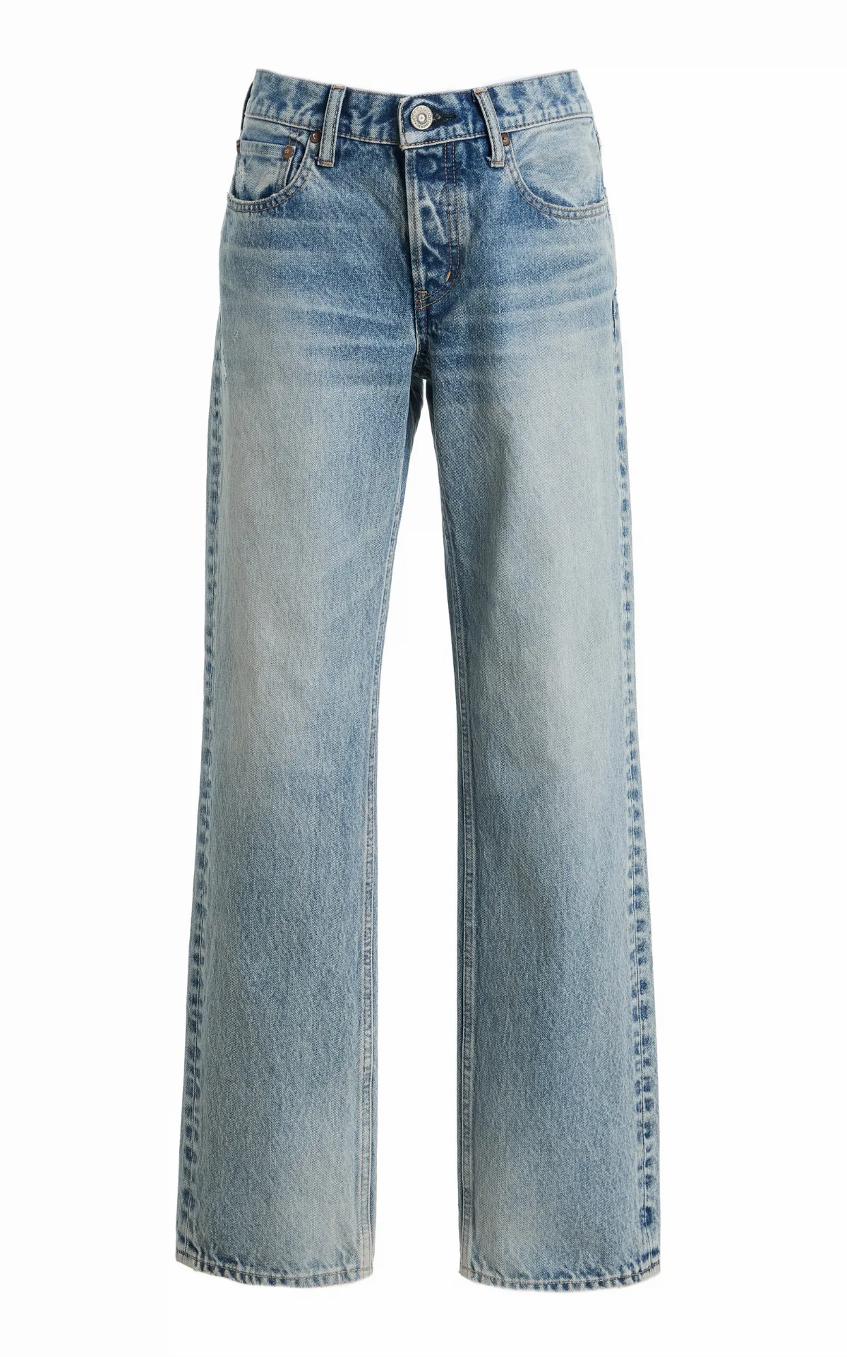Moussy Vintage Albany Rigid Low-Rise Straight-Leg Jeans by Moussy