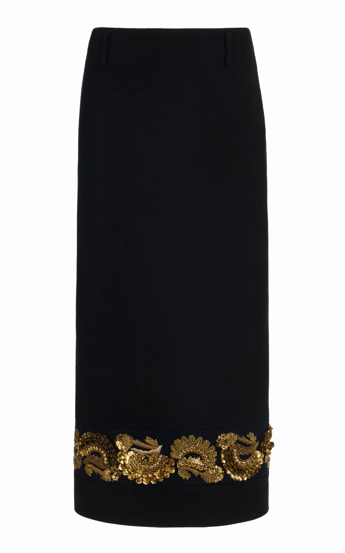 Sentista Embellished Wool-Blend Midi Skirt by Dries Van Noten