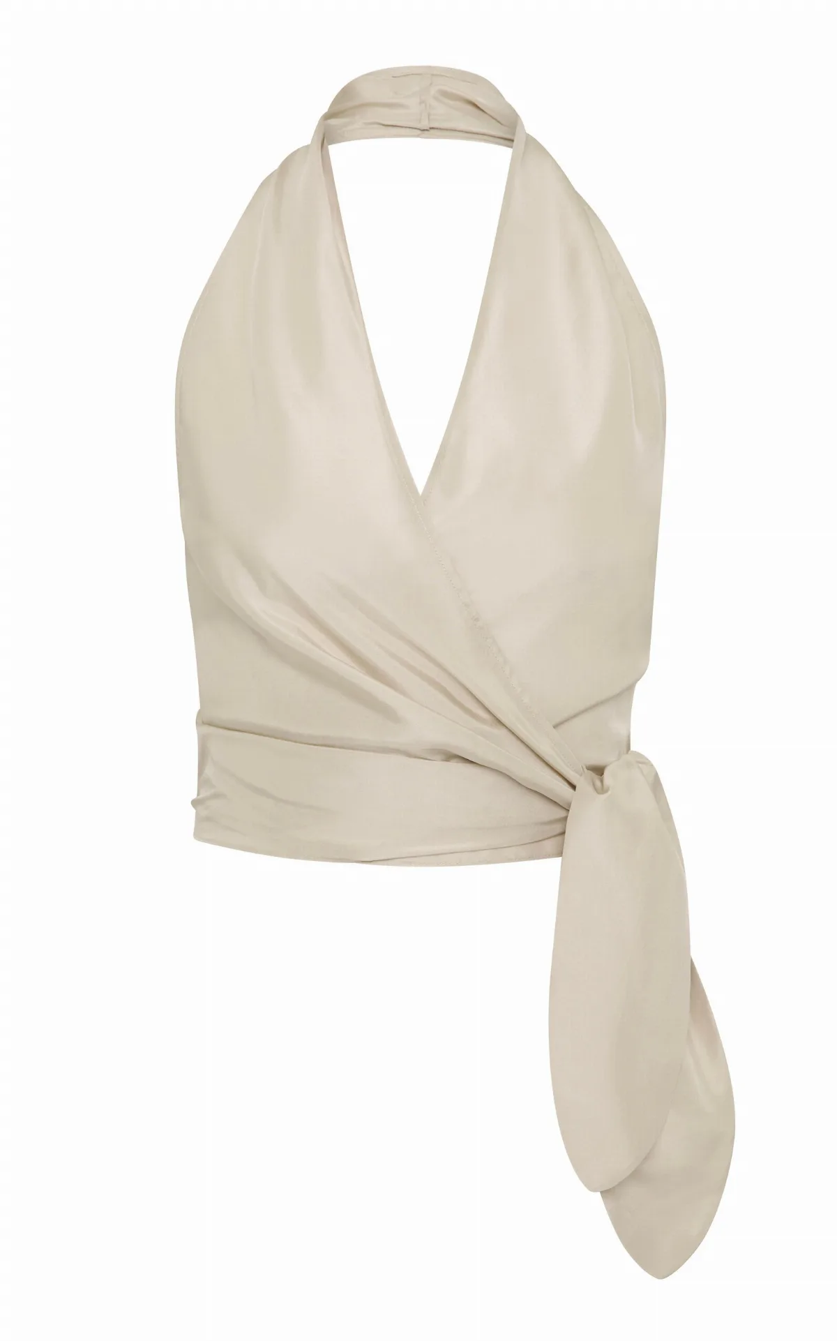 Silk Halter Wrap Top