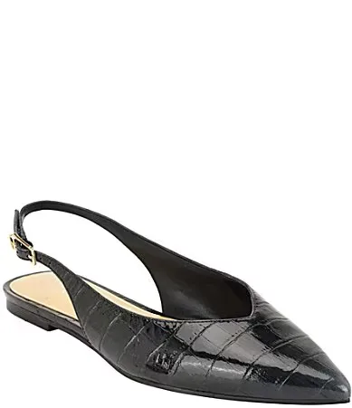Dorazio Croco Embossed Slingback Flats by GUESS