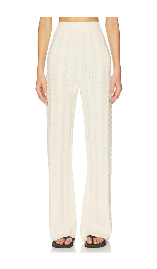 Cashmere Cable Straight Leg Pant by Aexae