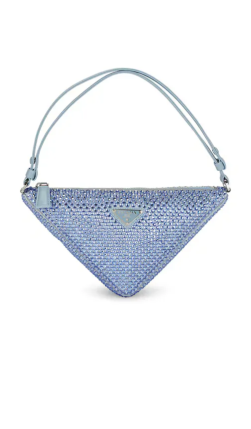 Prada Satin Crystal Triangle Pouch by Fwrd Renew