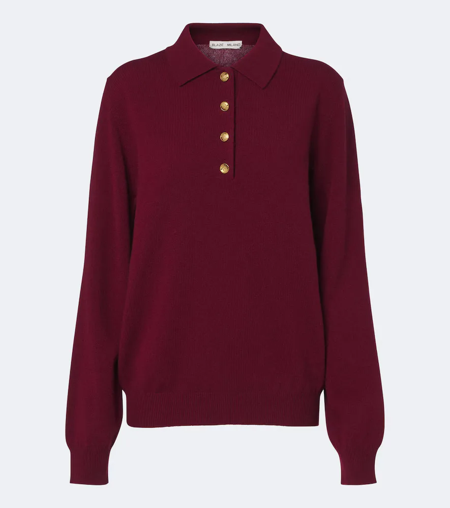 Highland Wool and Cashmere Polo Sweater by Blaze Milano