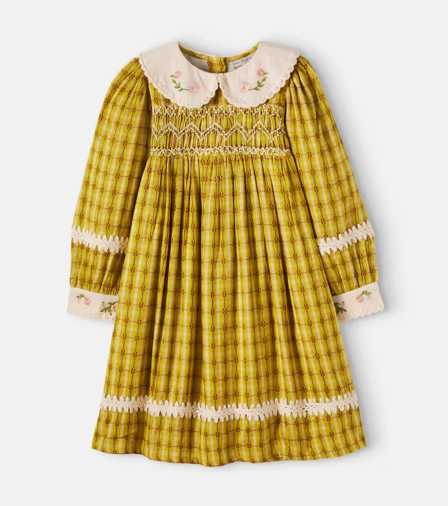 Saphira Checked Smocked Cotton Dress by bebe