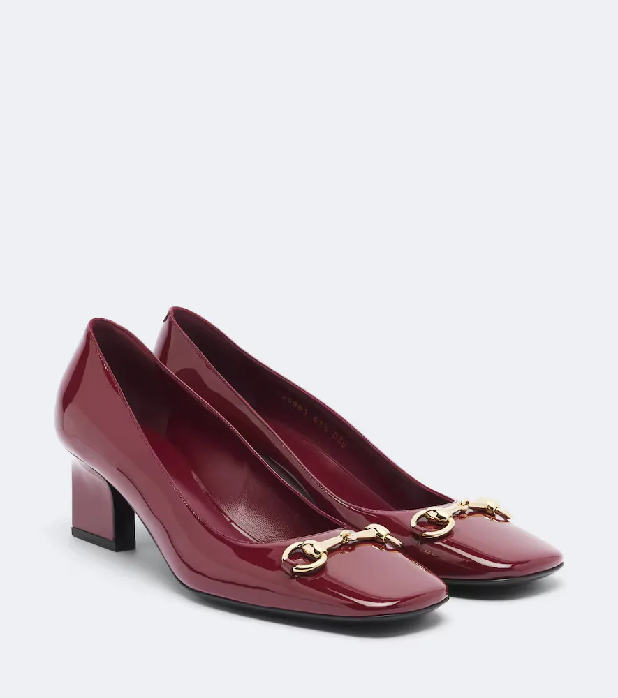 Signora Horsebit Patent Leather Pumps by Gucci