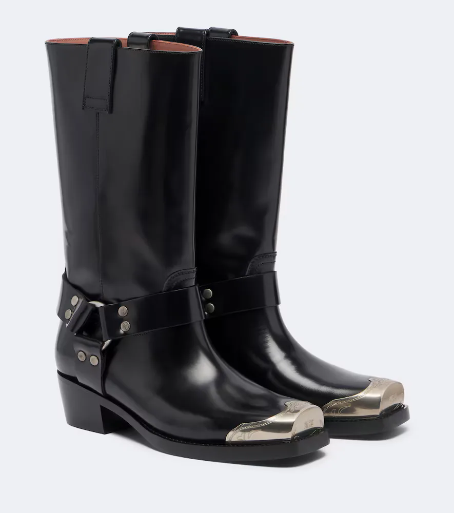 Roxy Leather Biker Boots by Paris Texas