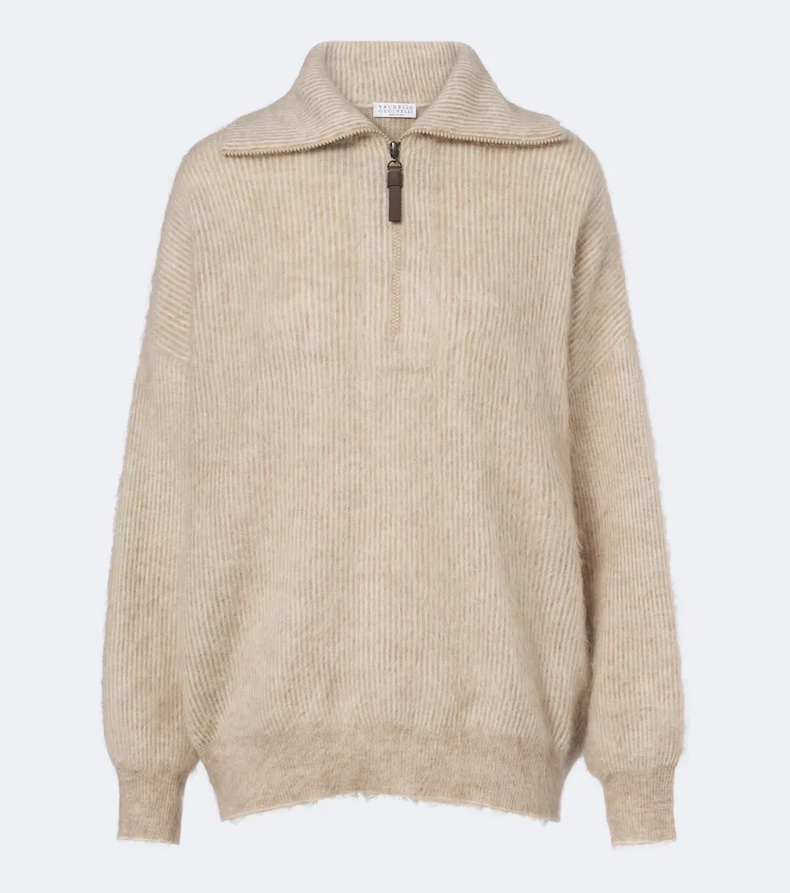 Mohair and Wool-Blend Polo Sweater by Brunello Cucinelli