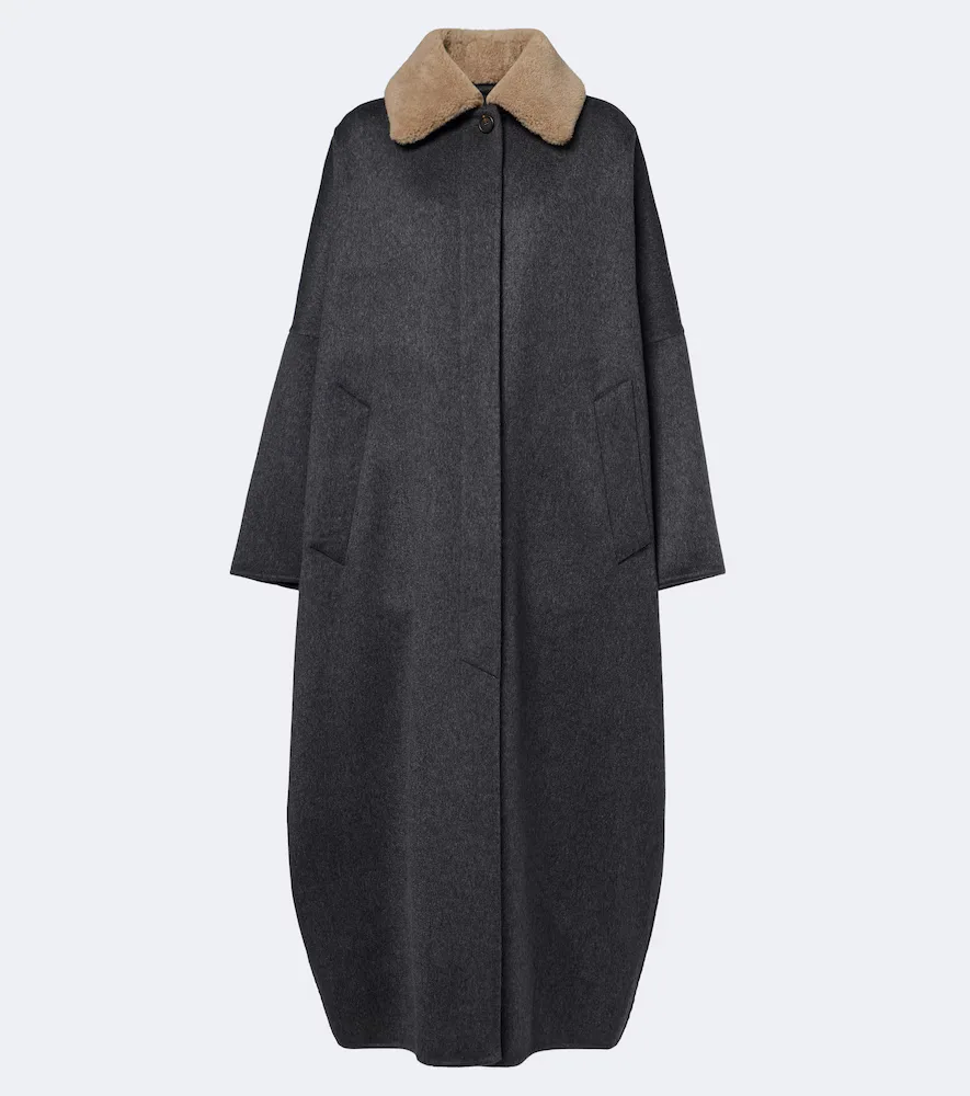 Shearling-Trimmed Cashmere Coat by Brunello Cucinelli