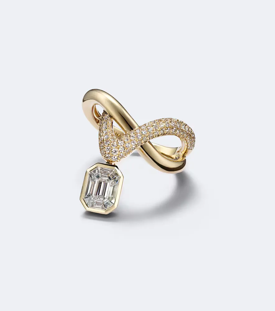 Floating Zar 18kt Gold Ring with Diamonds by Shay Jewelry