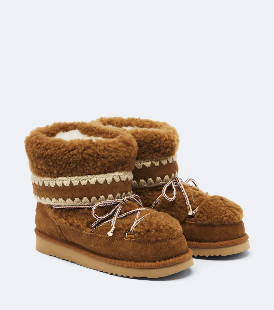 18 Suede-Trimmed Shearling Ankle Boots by Mou