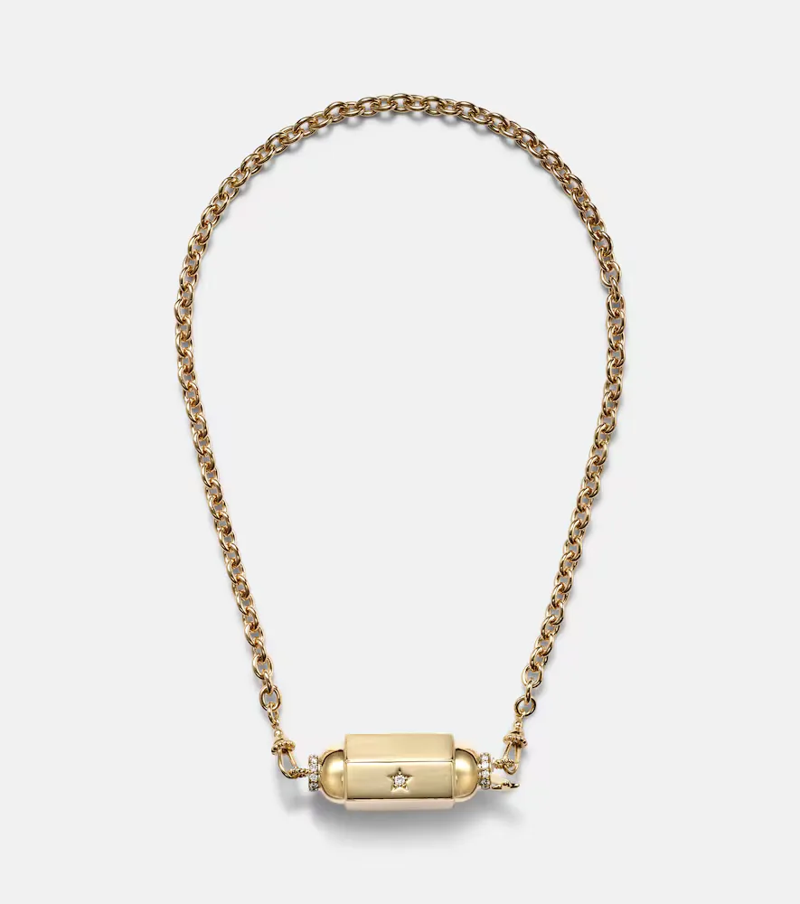 Jumbo 18kt Gold Pendant Necklace with Diamonds by Marie Lichtenberg