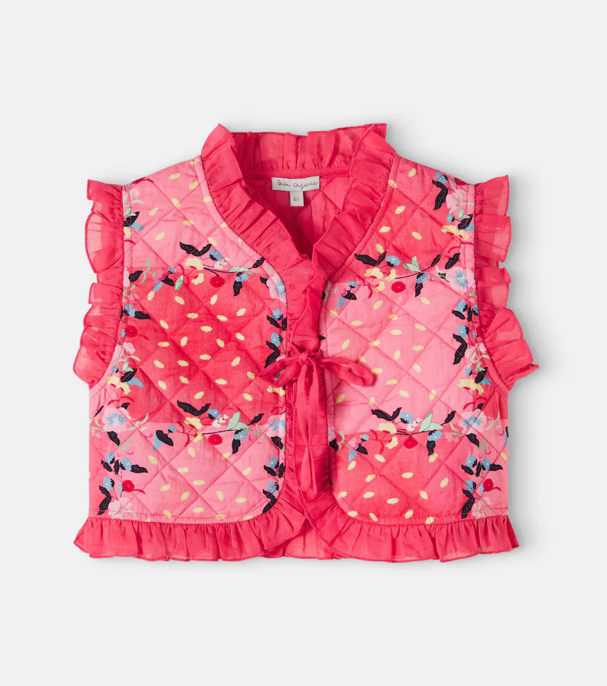 Beatrice Floral Quilted Cotton Vest by bebe