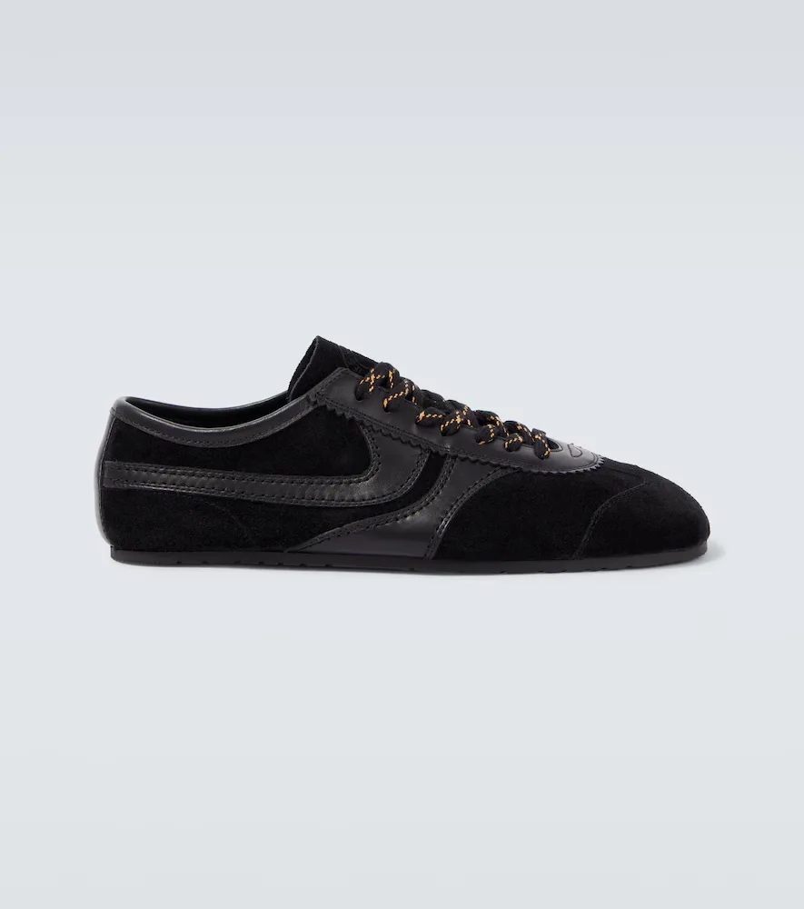 Leather-Trimmed Suede Sneakers