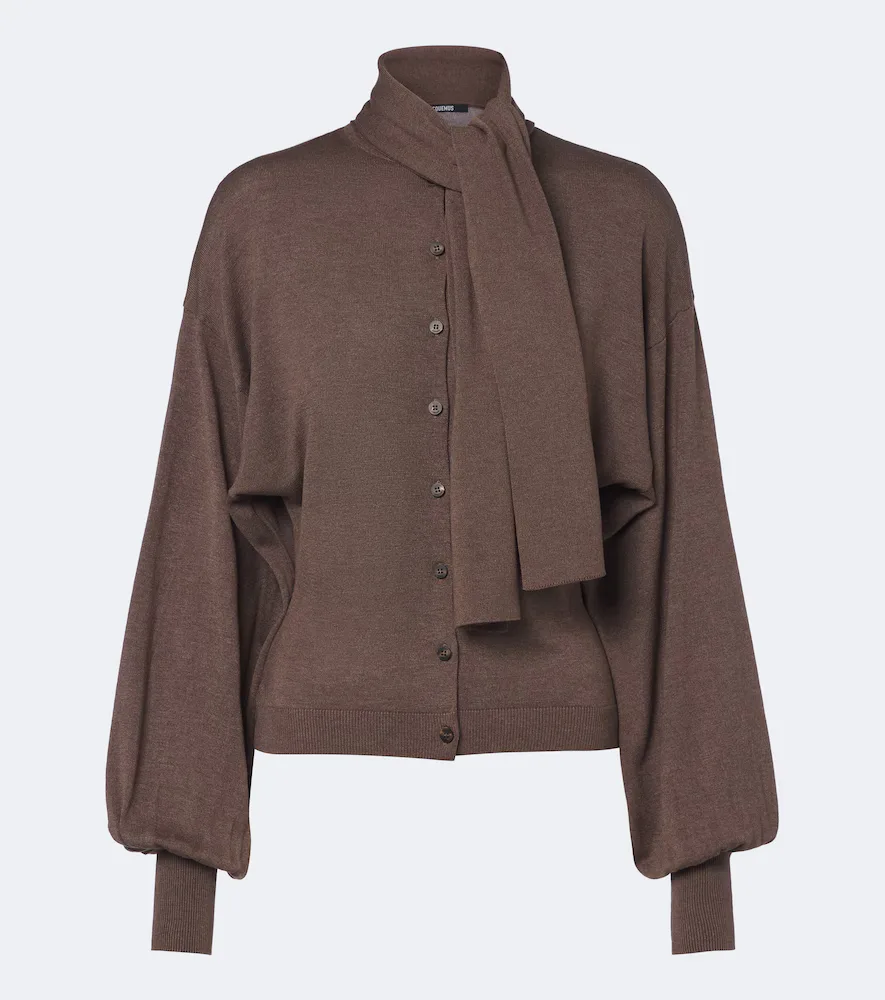 Losange Tie-Neck Silk-Blend Cardigan by JACQUEMUS