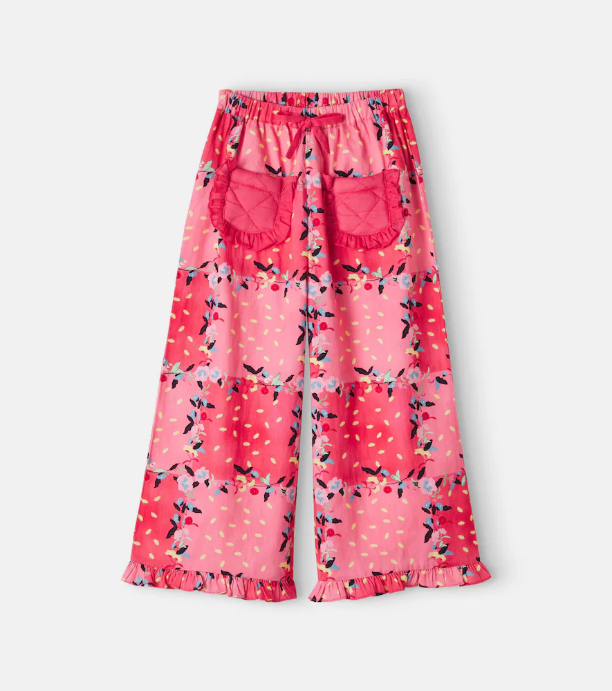 Beatrice Floral Ruffled Cotton Pants by bebe