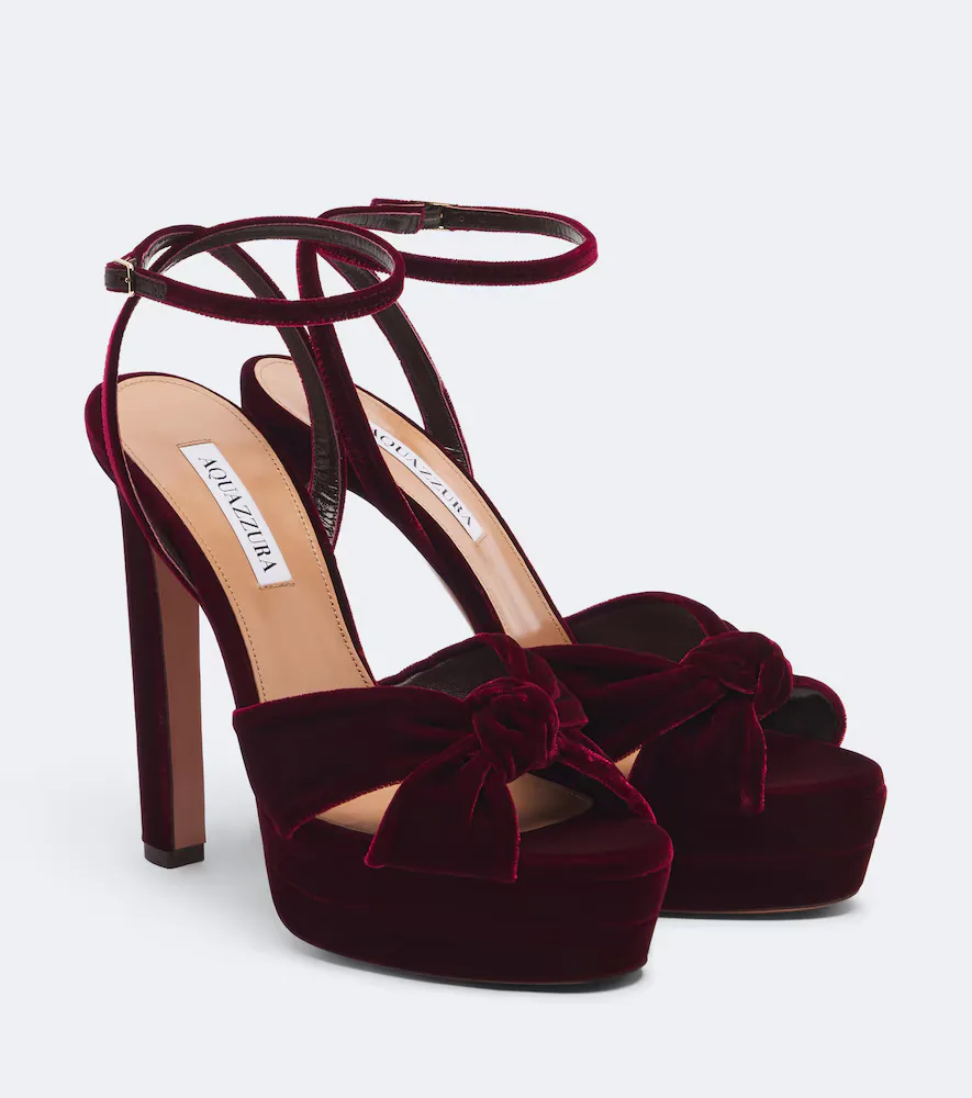 Cupid Velvet Platform Sandals by Aquazzura
