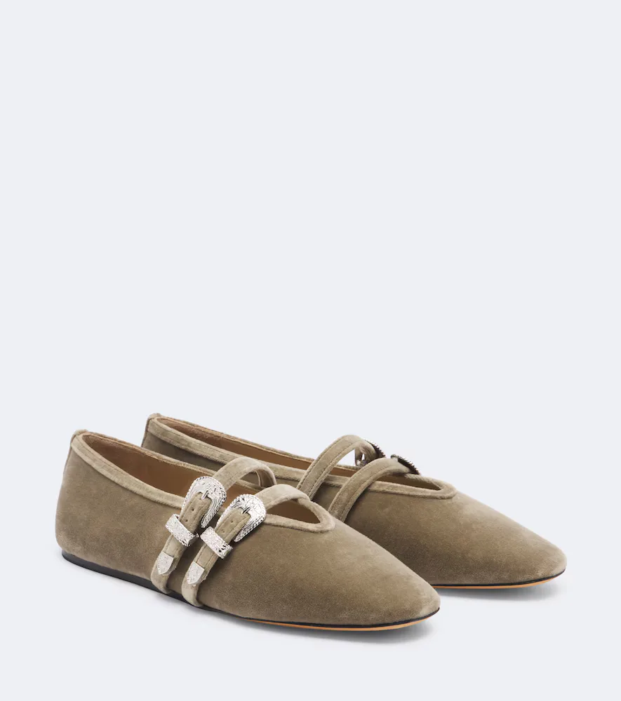 Claudia Velvet Ballet Flats by Le Monde Beryl