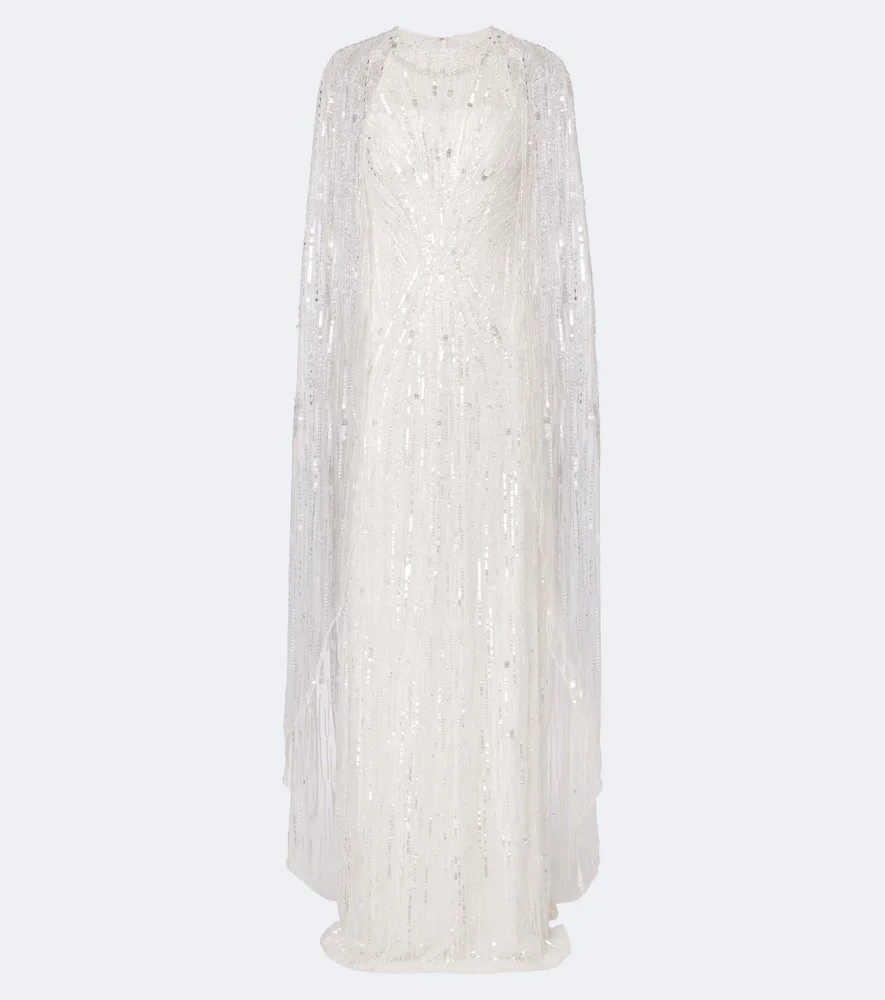 Nirvana Caped Embellished Gown by Jenny Packham