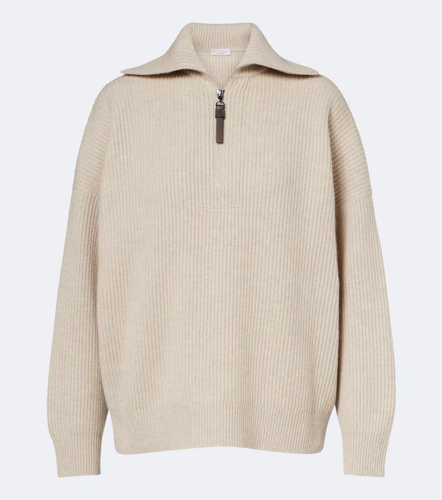 Monili Cashmere Half-Zip Sweater by Brunello Cucinelli