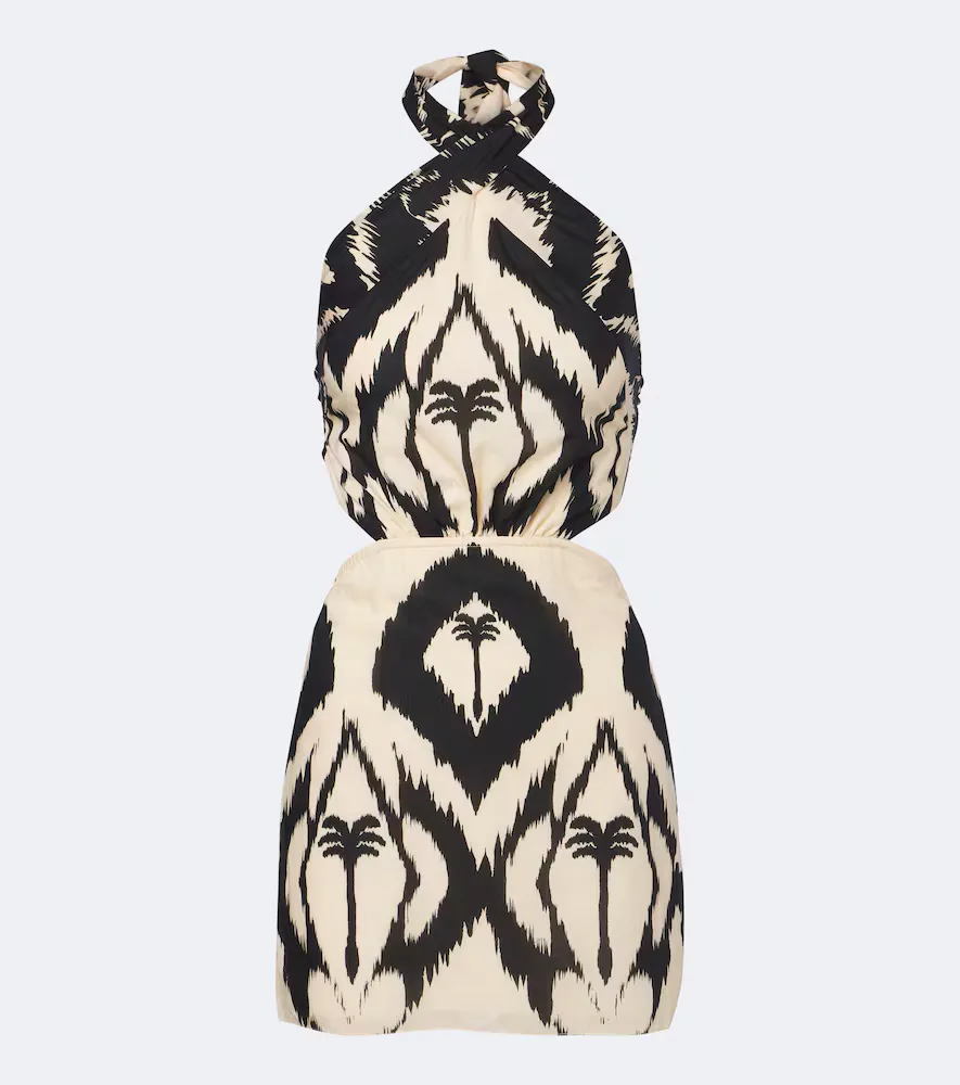 Printed Cotton Halterneck Minidress by Johanna Ortiz