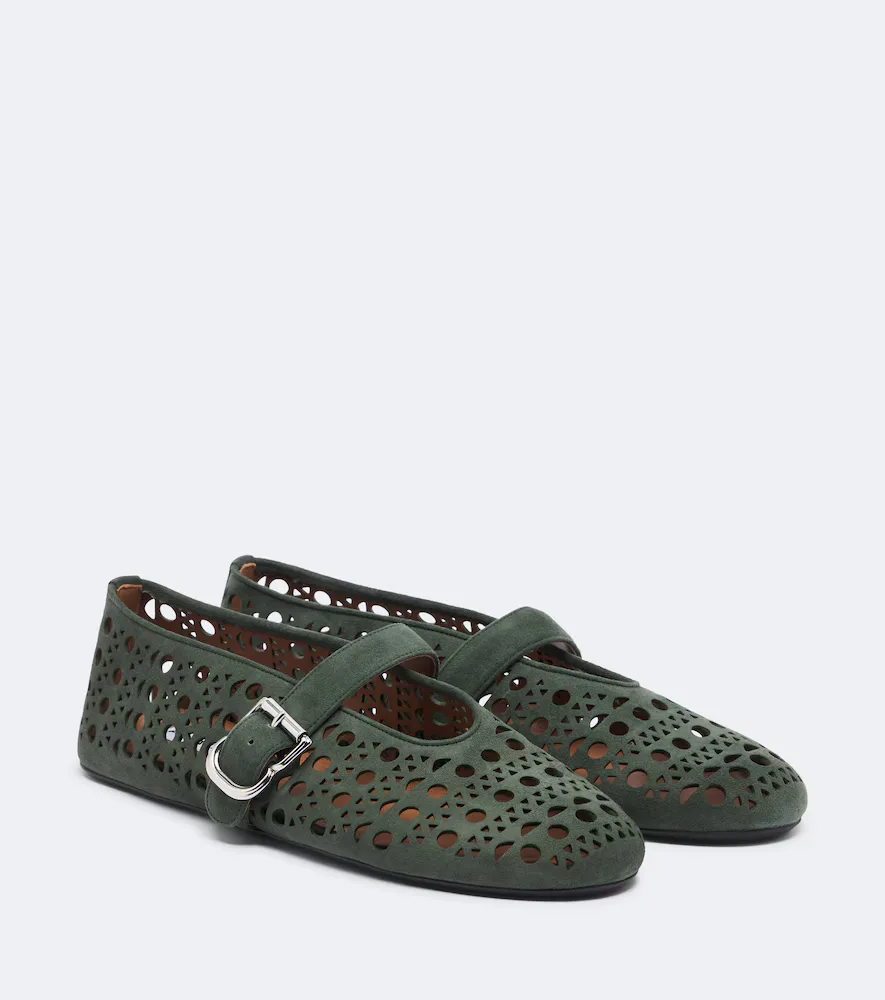 Vienne Suede Ballet Flats by Alaia
