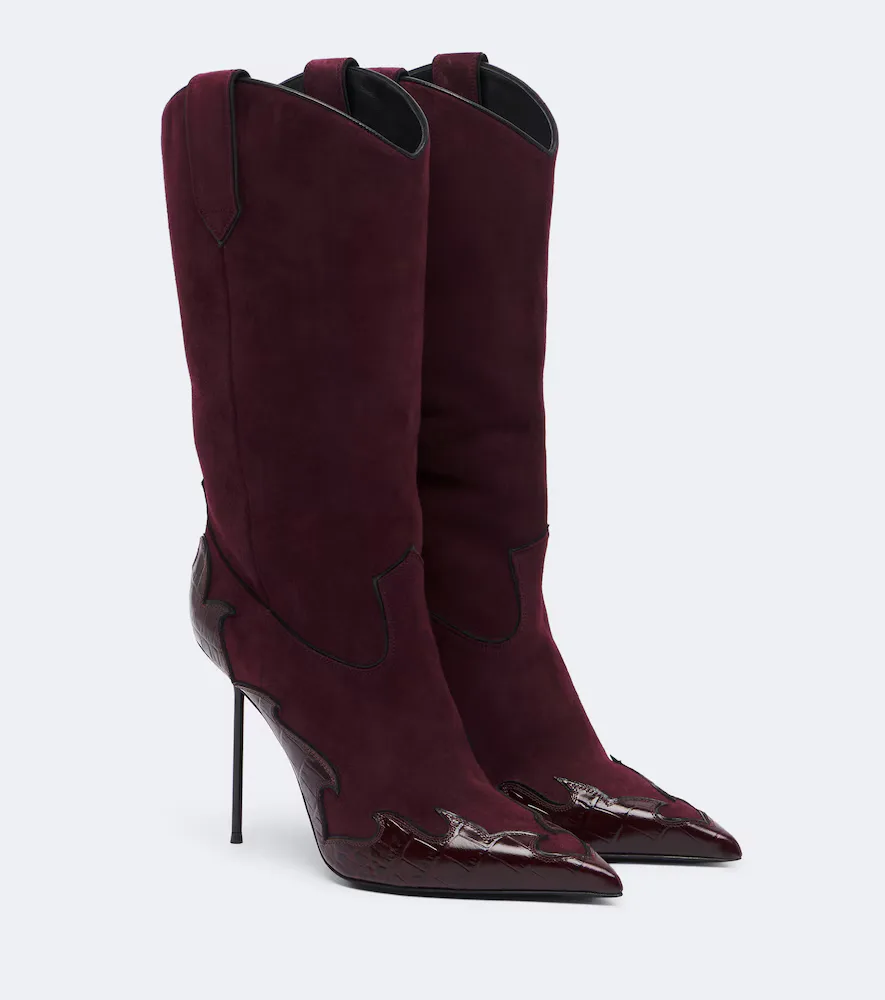 Lidia Queen of Hearts Suede Mid-Calf Boots by Paris Texas