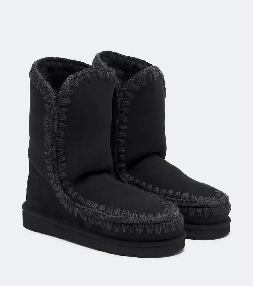 24 Shearling-Lined Suede Mid-Calf Boots by Mou