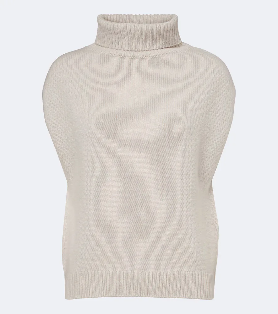 Turtleneck Wool and Cashmere Sweater Vest