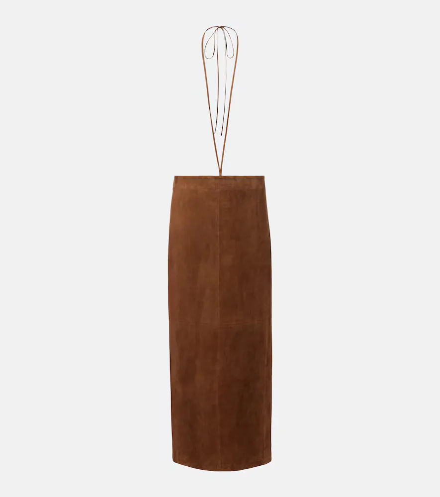 Erina Suede Pencil Skirt by The Row