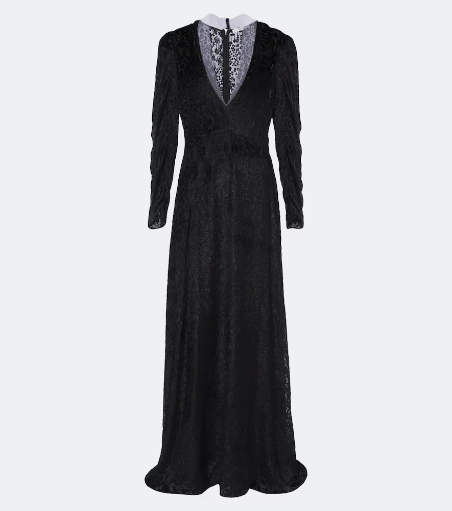 Floral Dvor Silk Velvet Gown by FENDI