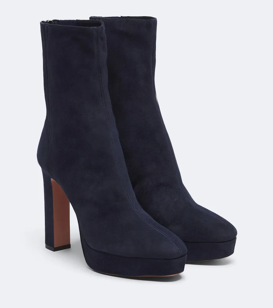 Martine Suede Platform Ankle Boots by Aquazzura