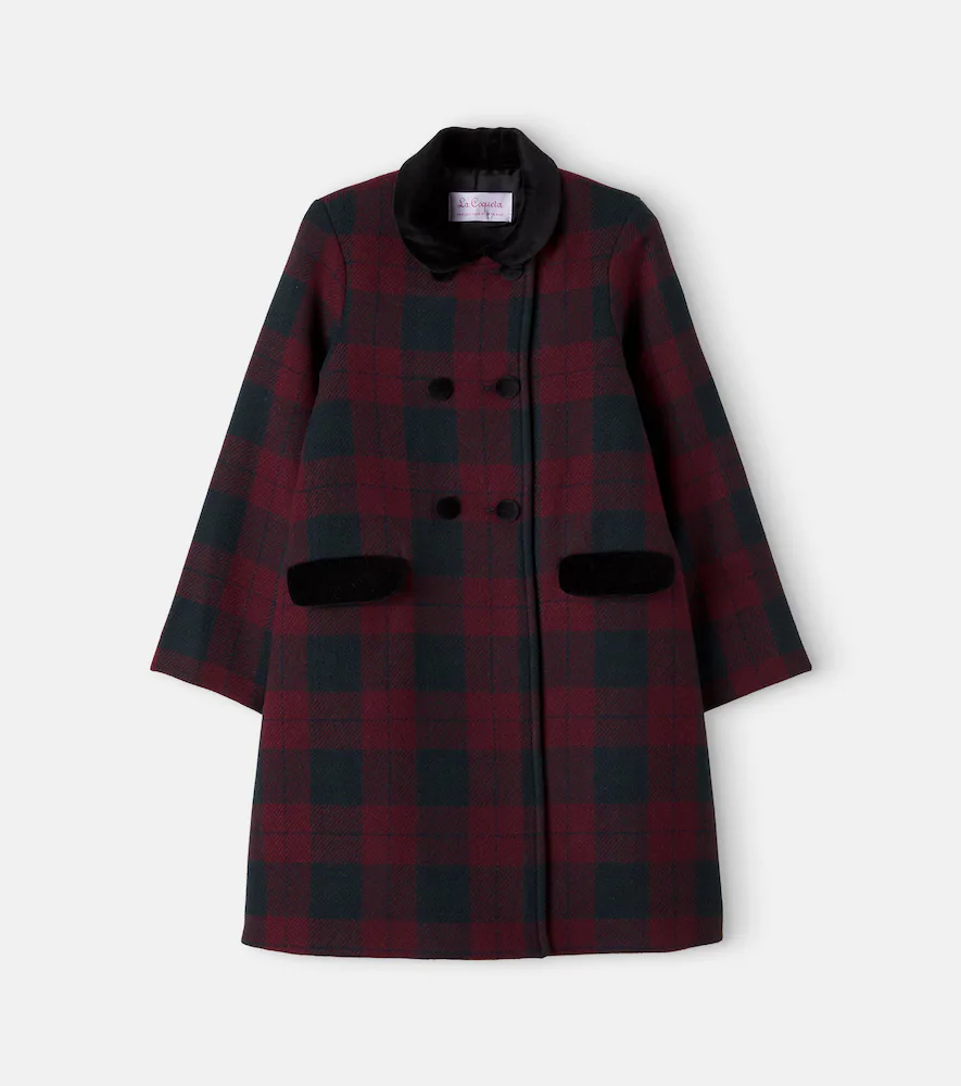 Arrieta Checked Wool-Blend Coat by La Coqueta