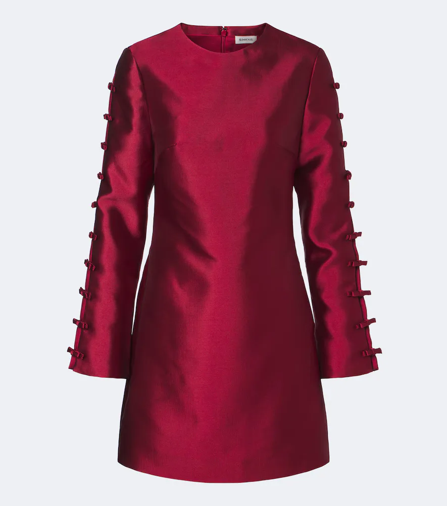 Fiora Bow-Detail Satin Minidress by Simkhai