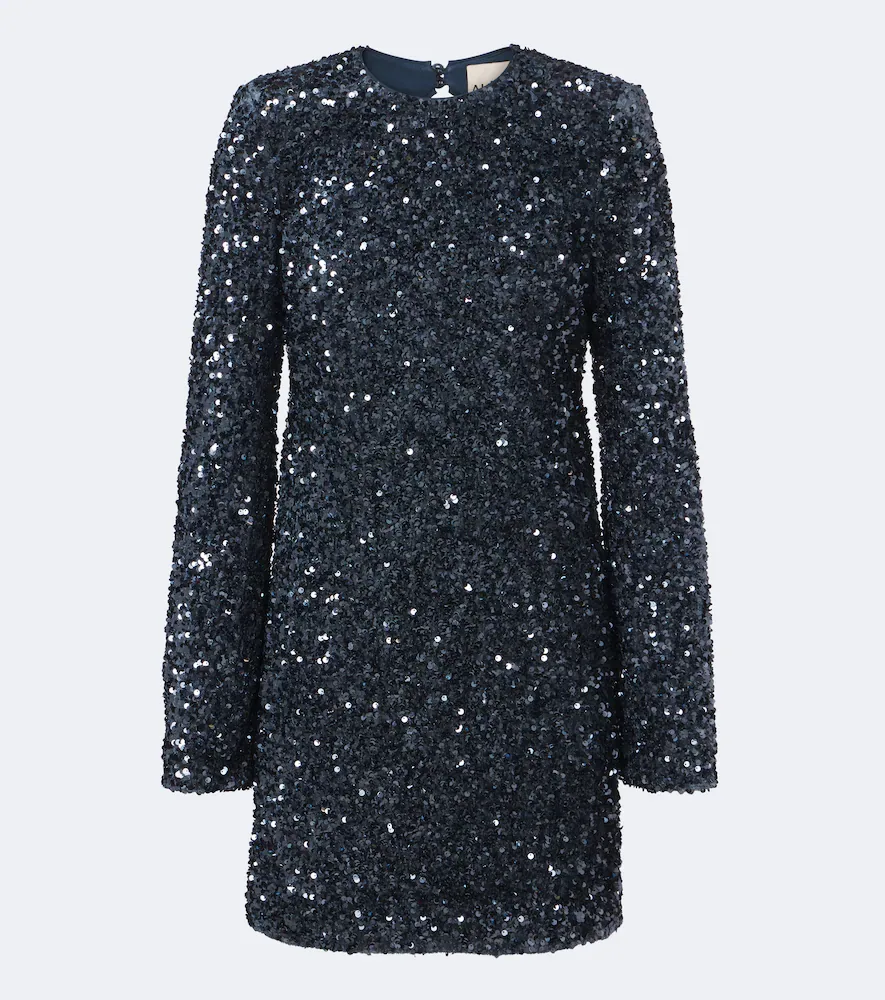 Ellie Sequined Open-Back Minidress by Alemais