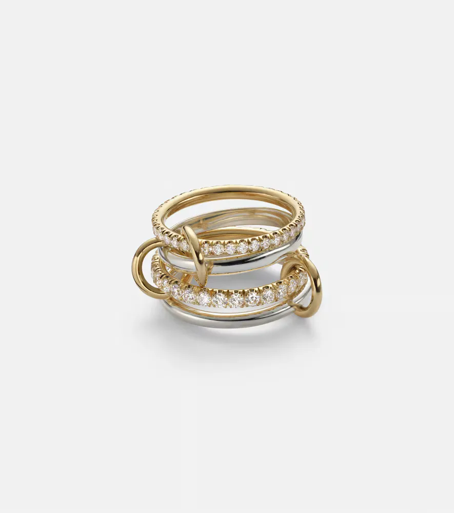 Halley 18kt Gold and Sterling Silver Ring with Diamonds
