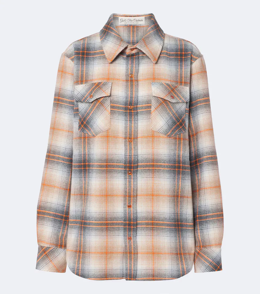 Ironwood Plaid Cashmere Shirt with Carnelians by Gods True Cashmere