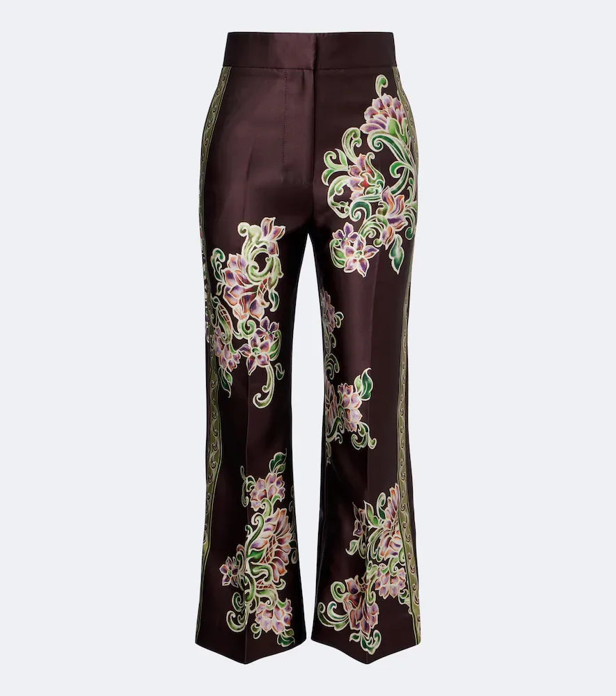 Josie Floral Cropped Wide-Leg Pants by Alemais