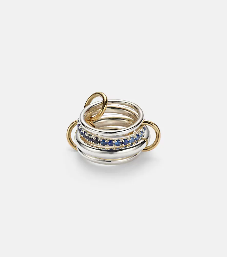 Janssen SG 18kt Gold and Sterling Silver Ring with Sapphires