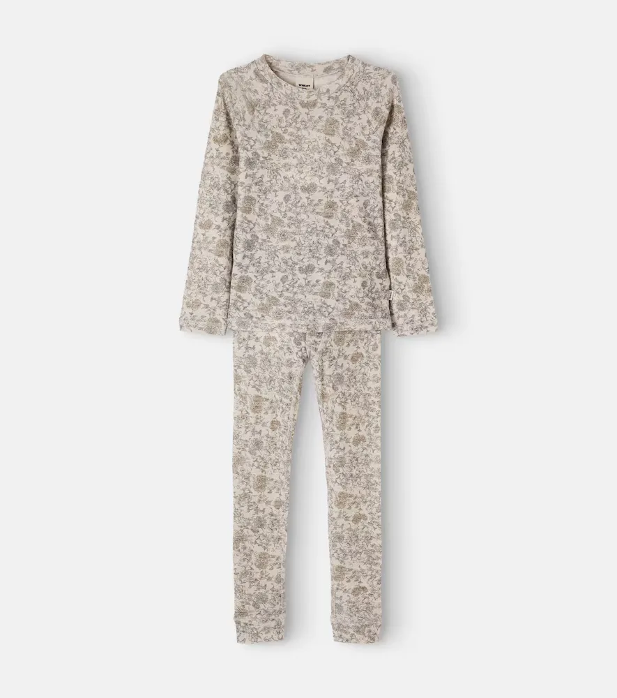 Baselayer Floral Wool T-Shirt and Leggings Set by Wheat