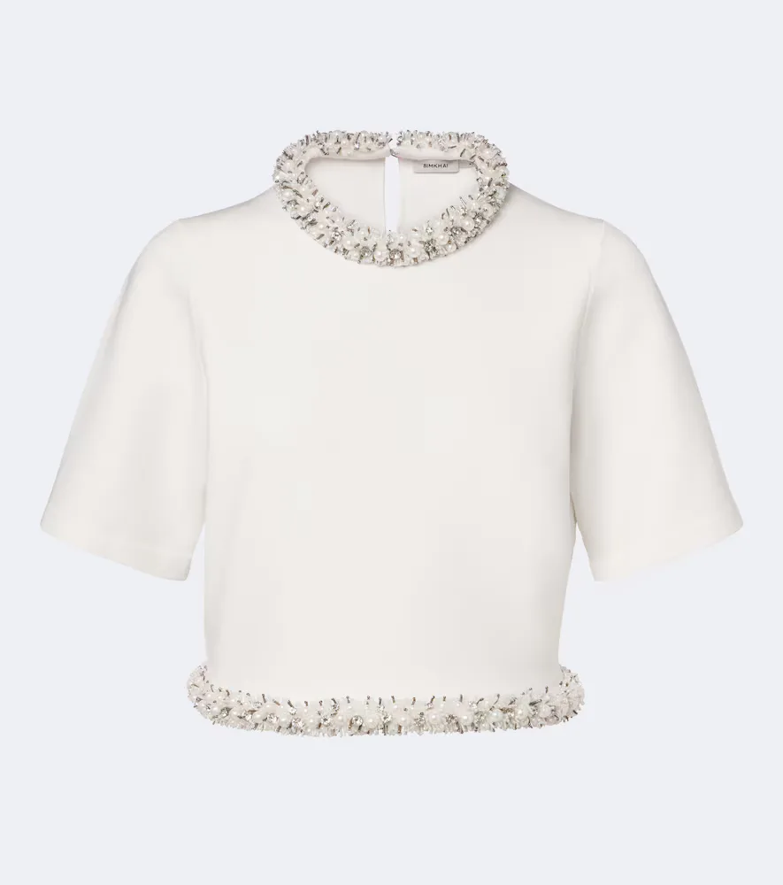 Ozelle Embellished Crop Top by Simkhai