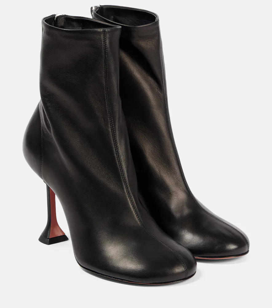 Iris 95 Leather Ankle Boots by Amina Muaddi
