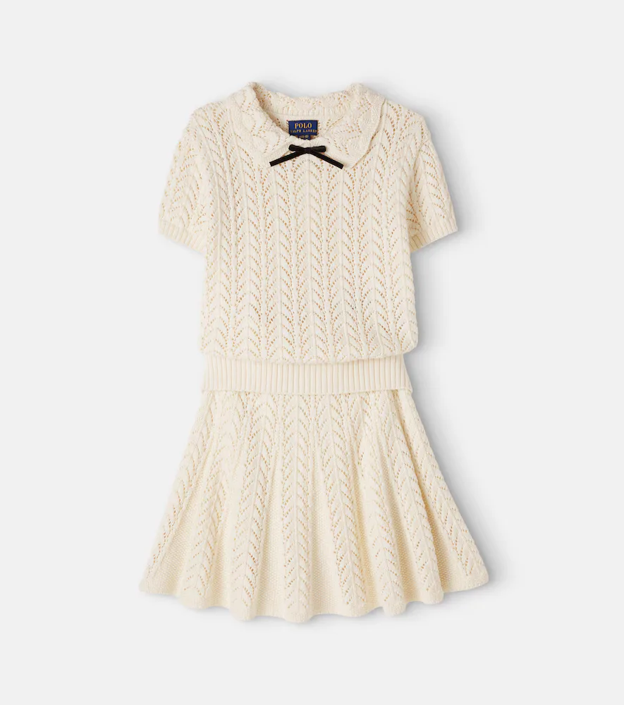Pointelle Cotton Sweater and Skirt Set by Polo Ralph Lauren