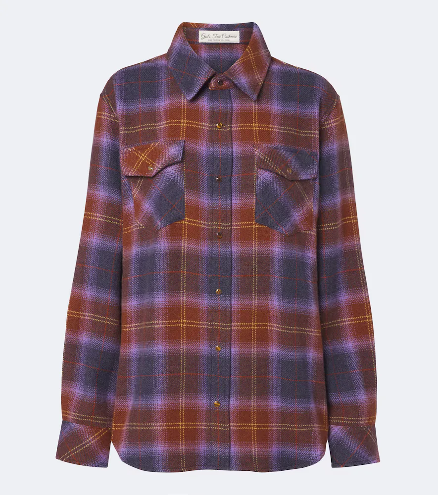 Vulcan Tartan Cashmere Shirt with Tigers Eye by Gods True Cashmere