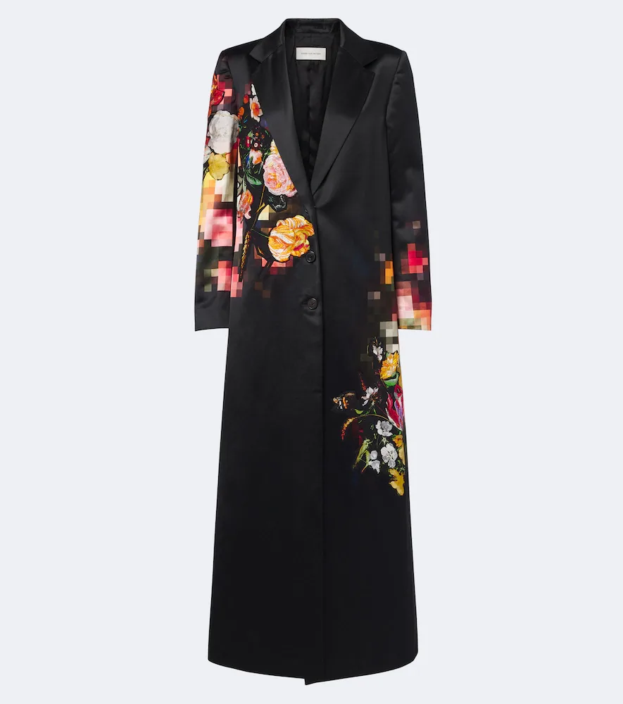 Floral Cotton and Silk Satin Coat by Dries Van Noten