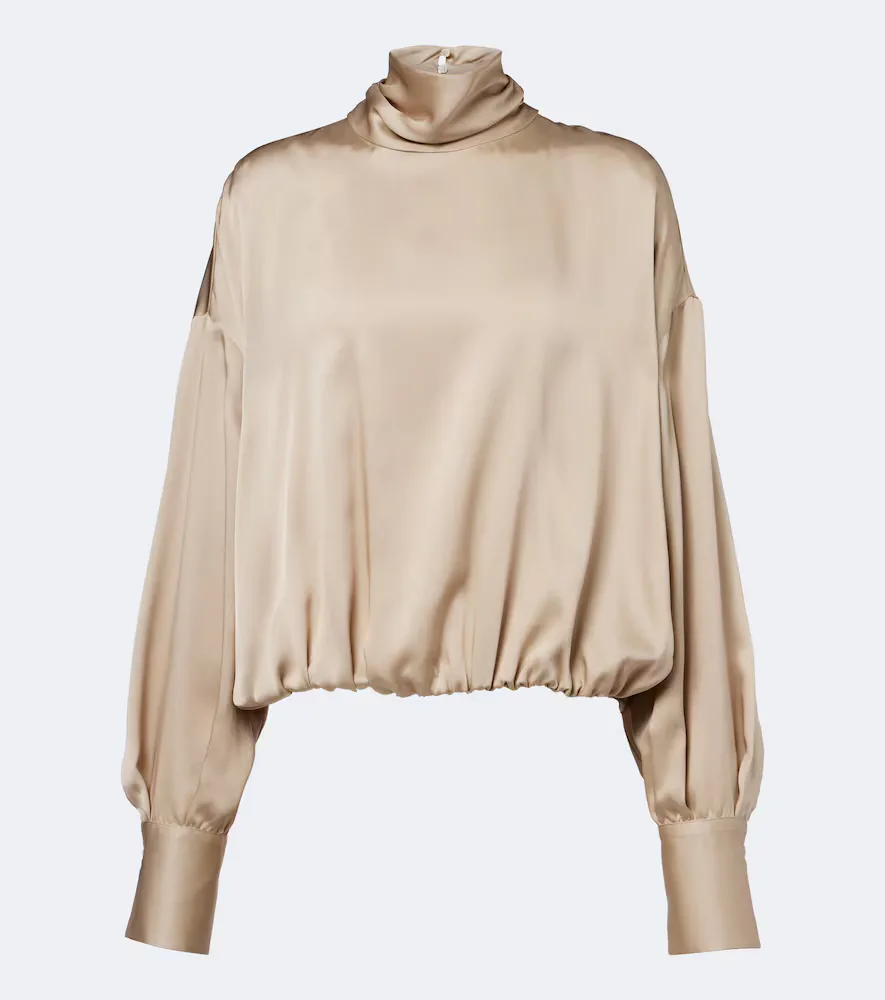 Silk Satin Blouse by Brunello Cucinelli
