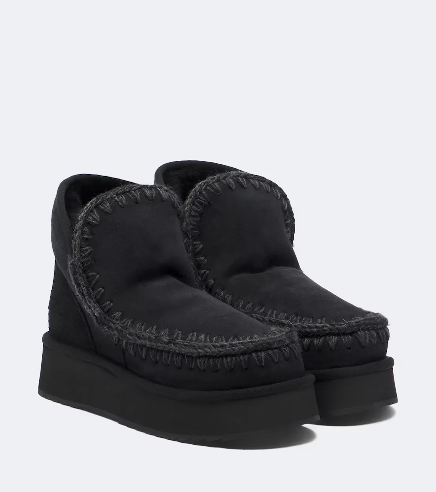 Mini Shearling-Lined Suede Ankle Boots by Mou