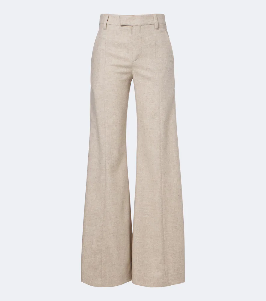 Monili Wool and Cashmere Wide-Leg Pants by Brunello Cucinelli