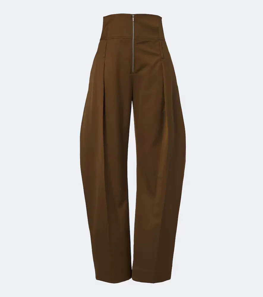 Wool and Cashmere Barrel-Leg Pants by Ferragamo